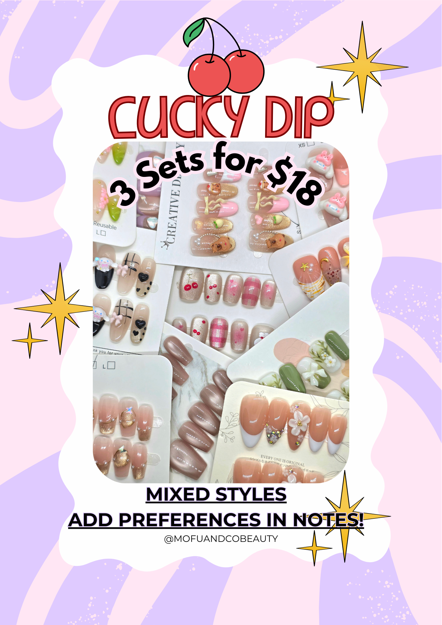 Lucky Dip Press-On Nails | 3 Mystery Sets for $18